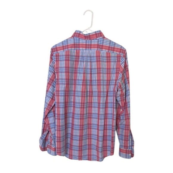 Vineyard Vines Slim Fit Whale Shirt M Red/Blue Plaid 100% Cotton - Picture 2 of 5